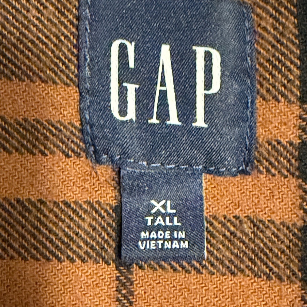GAP Brown and Black Plaid Shirt. Flannel - Picture 2 of 2